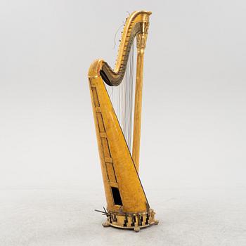 A pedal harp by Jacob & James Erat, London, No 1610, probably made between 1825-1830.