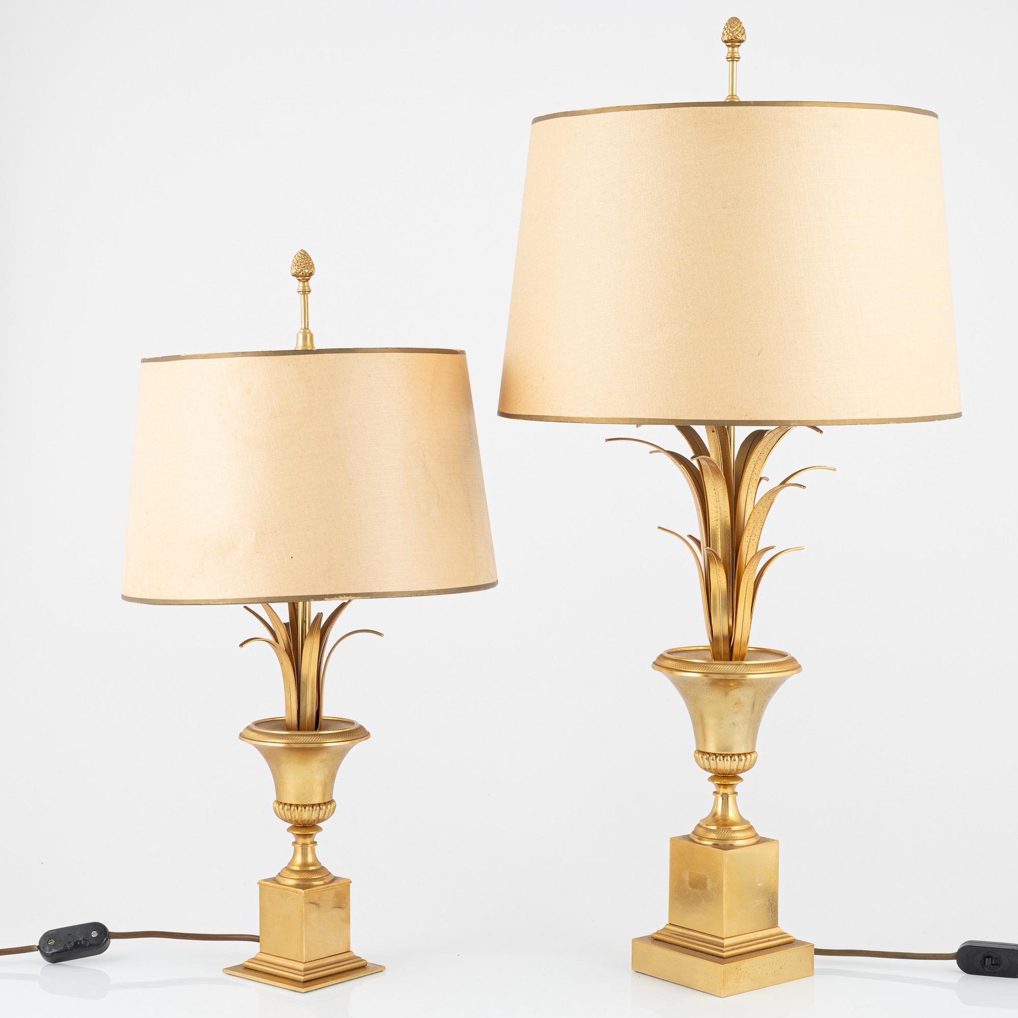 Table lamps, two similar ones, probably Maison Charles, second half of the 20th century.