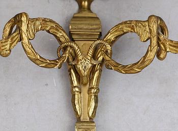 VÄGGLAMPETTER, 1 par, gustaviansk stil, 1900-talets första hälft.