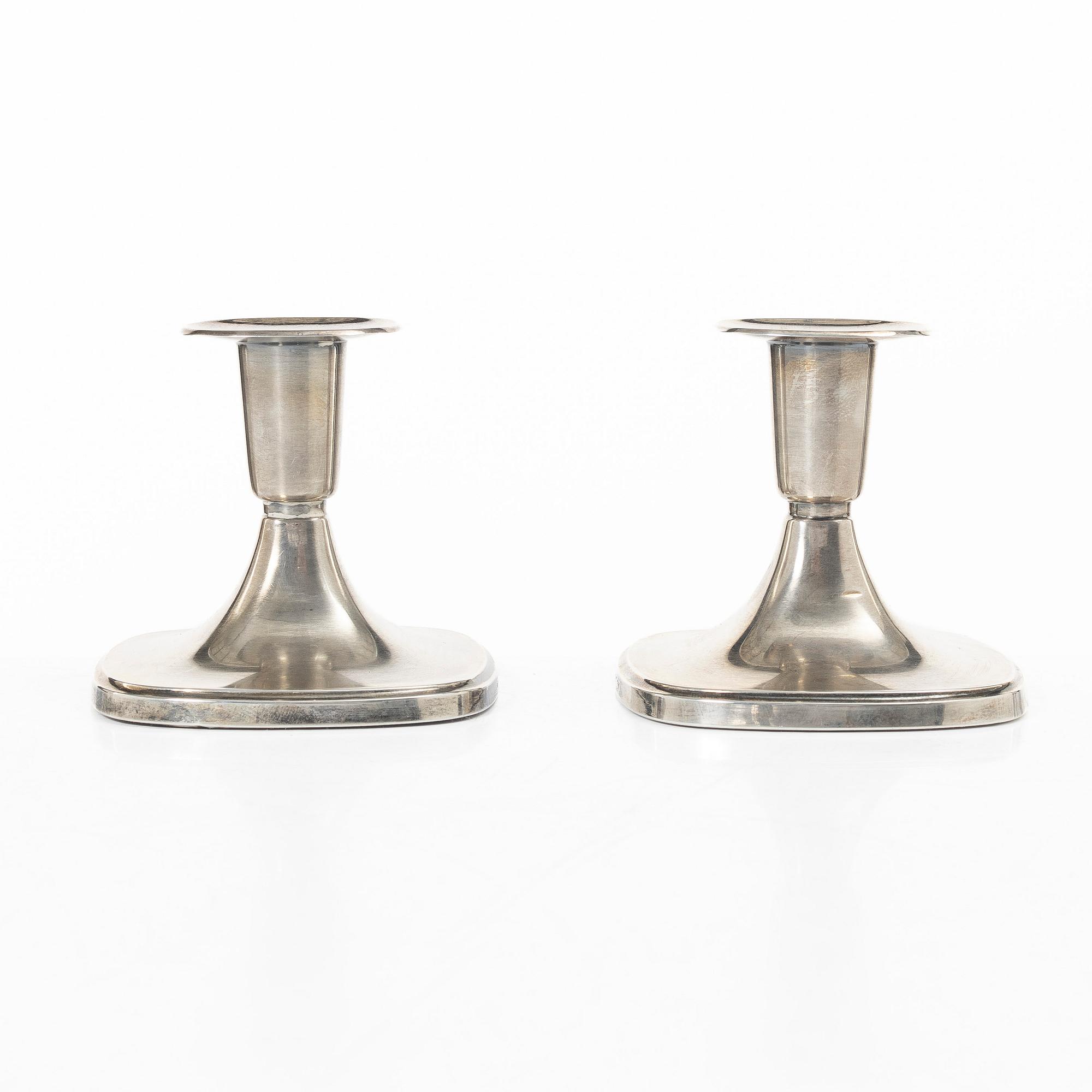Tore Eldh, A pair of silver candle sticks, Ceson, Gothenburg, Sweden, 1968-69.