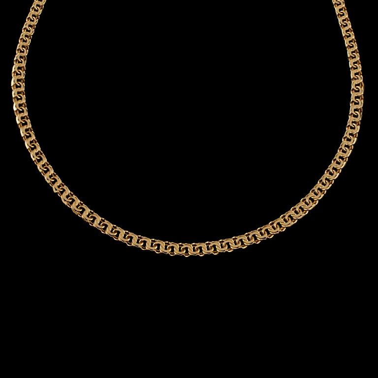 HALSKEDJA, 18k guld, importstämplad, 1931. Vikt 15 g.