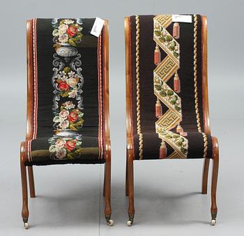 SVANHALSSTOLAR, 2 st, 1800-tal.