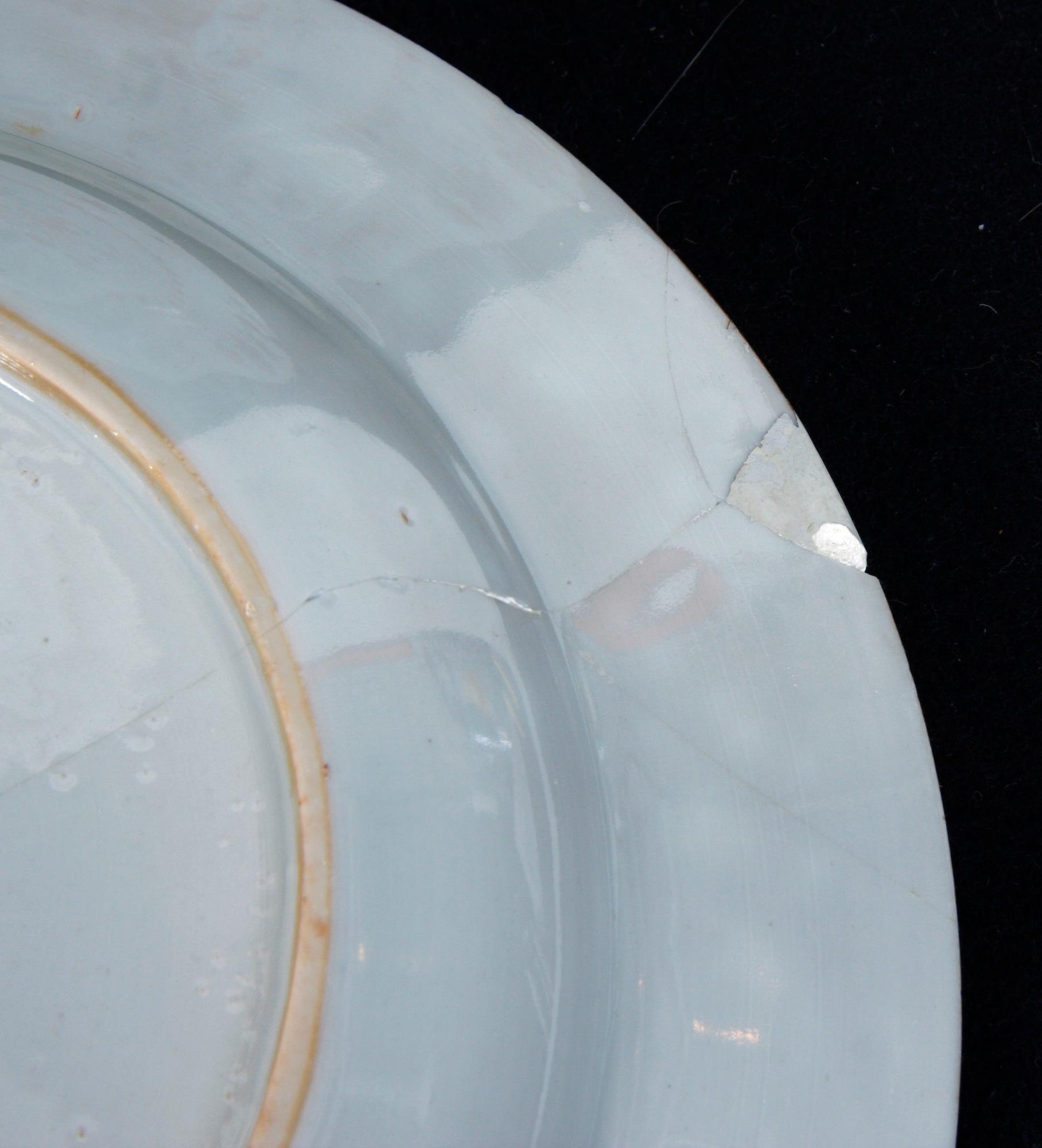 TALLRIKAR, 5 st, porslin, Kina, 1700-tal.