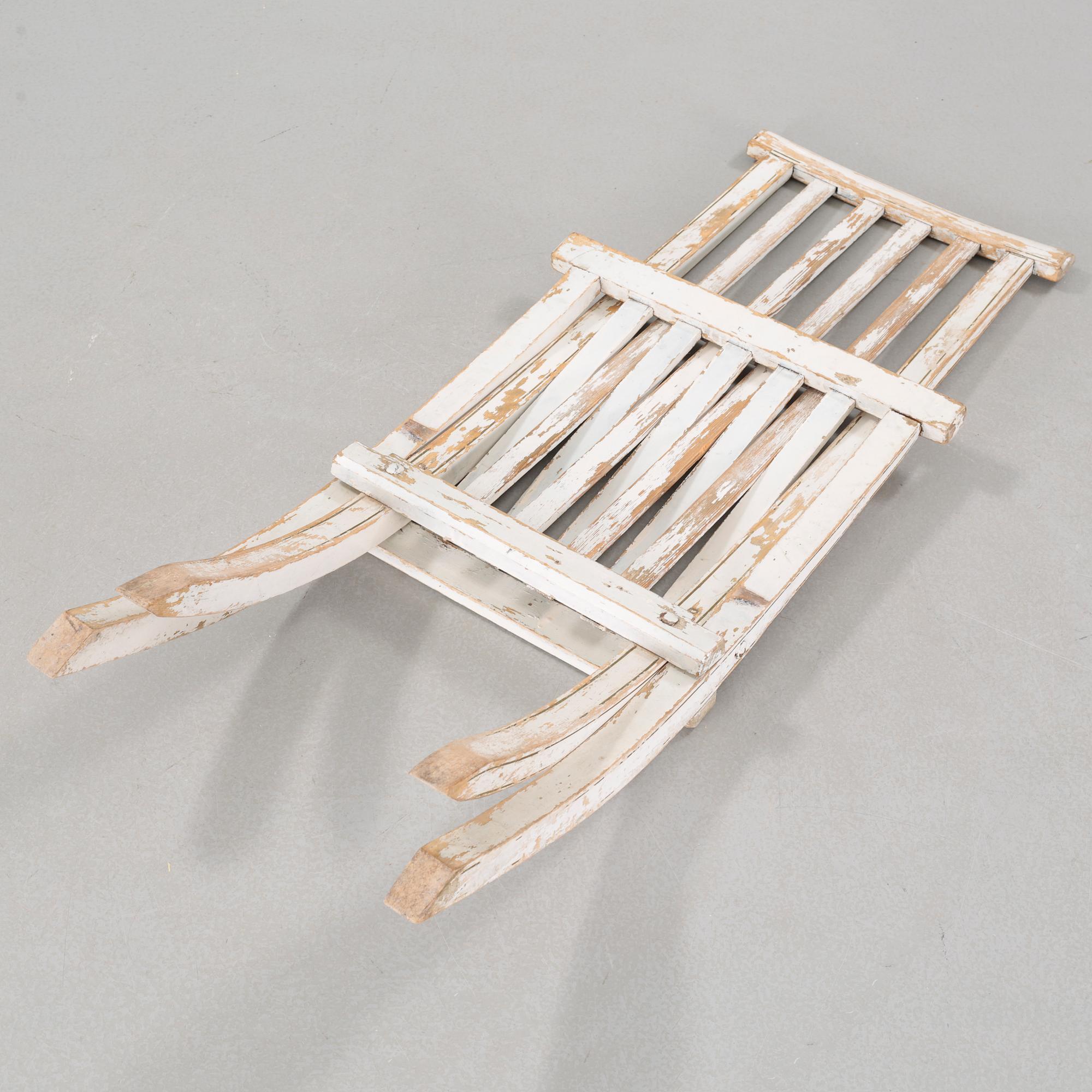 A deckchair from the latter half of the 20th century.