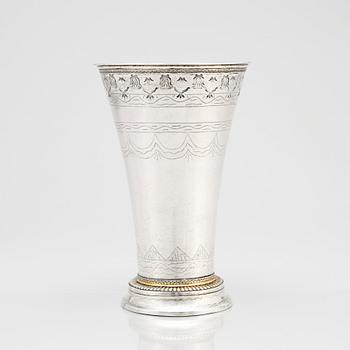 A Swedish parcel-gilt silver beaker, mark of Jonas Berg, Stockholm 1755.