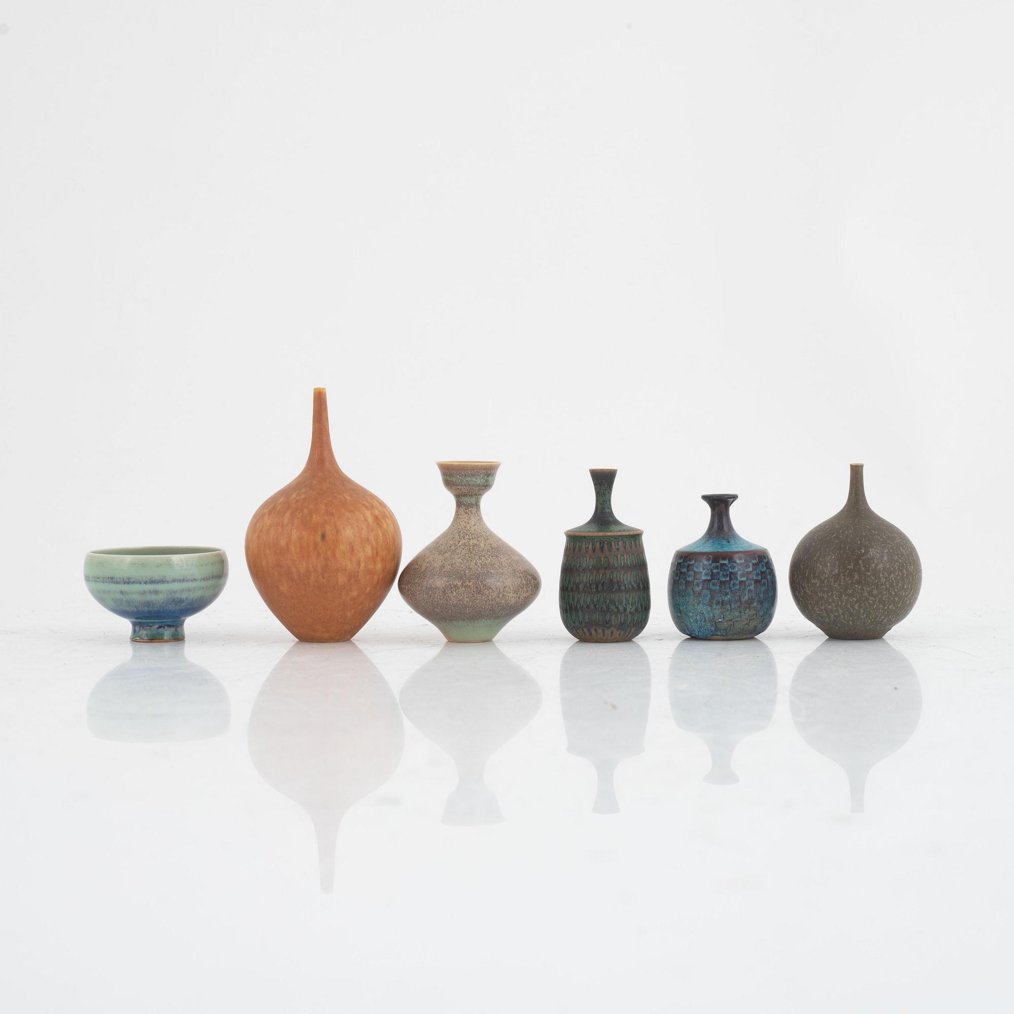Miniatures, 6 pieces, stoneware, Gustavsberg Studio.