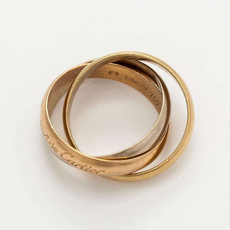Cartier, ring, “Trinity”, 18K gold in three colours.