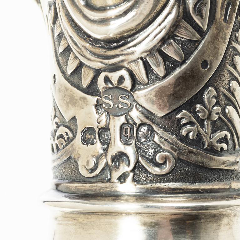 S Smith & Son, vinkanna, silver, London, England 1871.