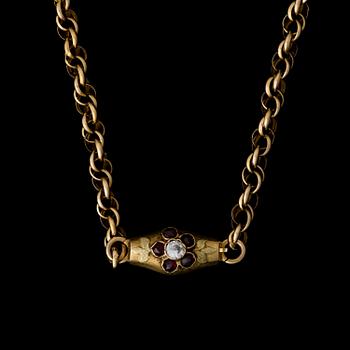 A NECKLACE, 20K gold. O.R. Lundgren, Turku Finland 1865.