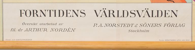 SKOLKARTA, "Forntidens världsvälden" Romarriket, persiska och Alexander den Stores. P.A Norstedt & Söner.