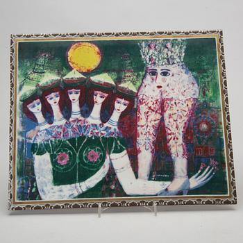 MAX WALTER SVANBERG, 2 st väggplaketter, porslin, Rörstrand, 1900-talets sista kvartal.