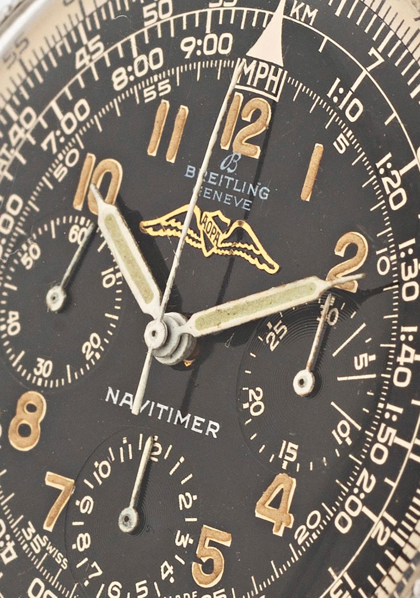 Breitling, Navitimer, kronograf, "AOPA, All Black Dial", ca 1956.