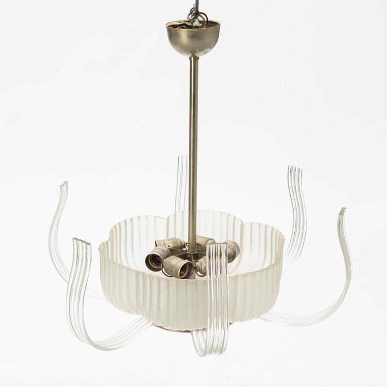 Sven Palmqvist, a ceiling lamp, Orrefors 1940's.