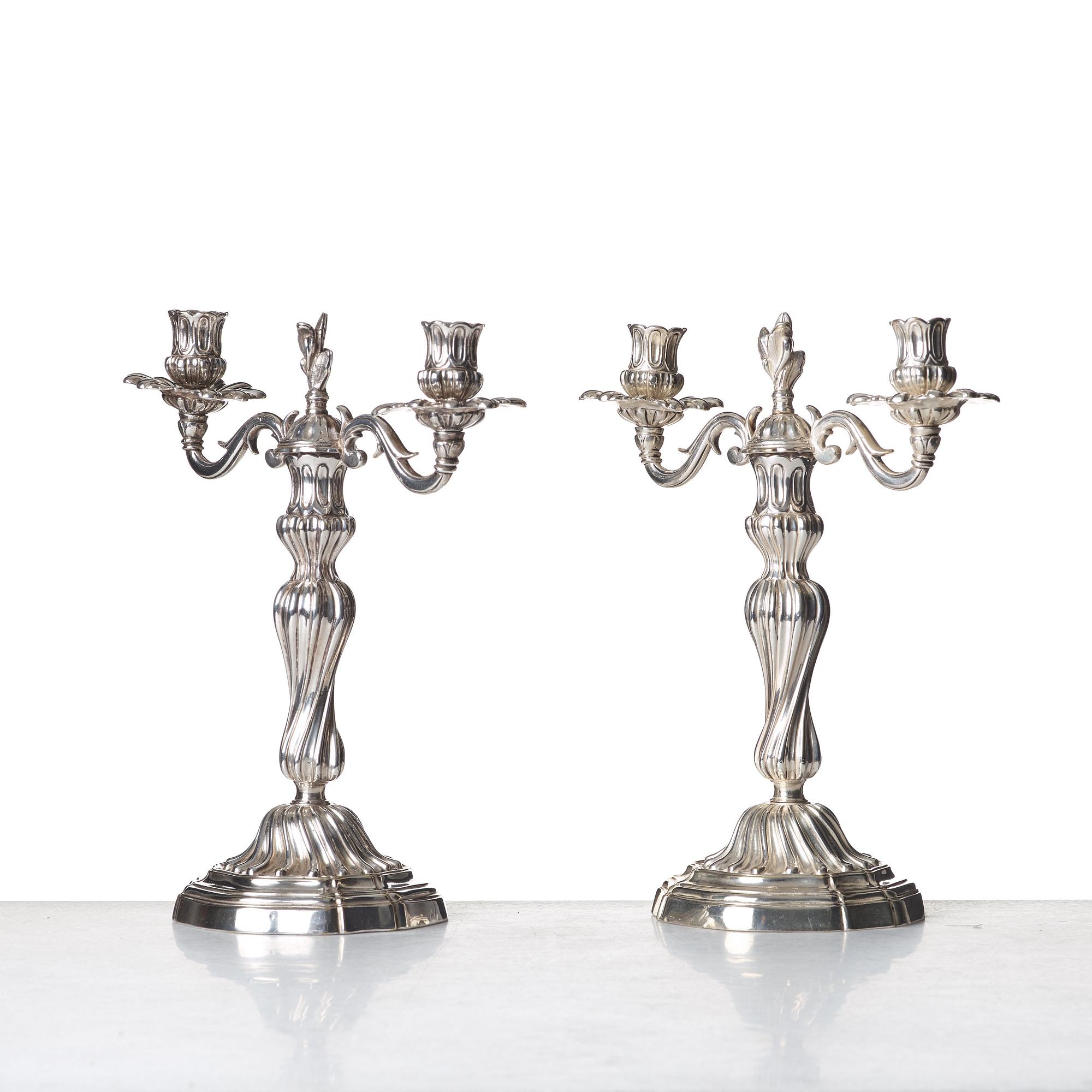 A pair of Louis XV mid 18th century candelabra.