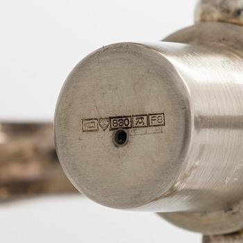 A pair of silver candelabra, Auran Kultaseppä, Turku 1982-83.