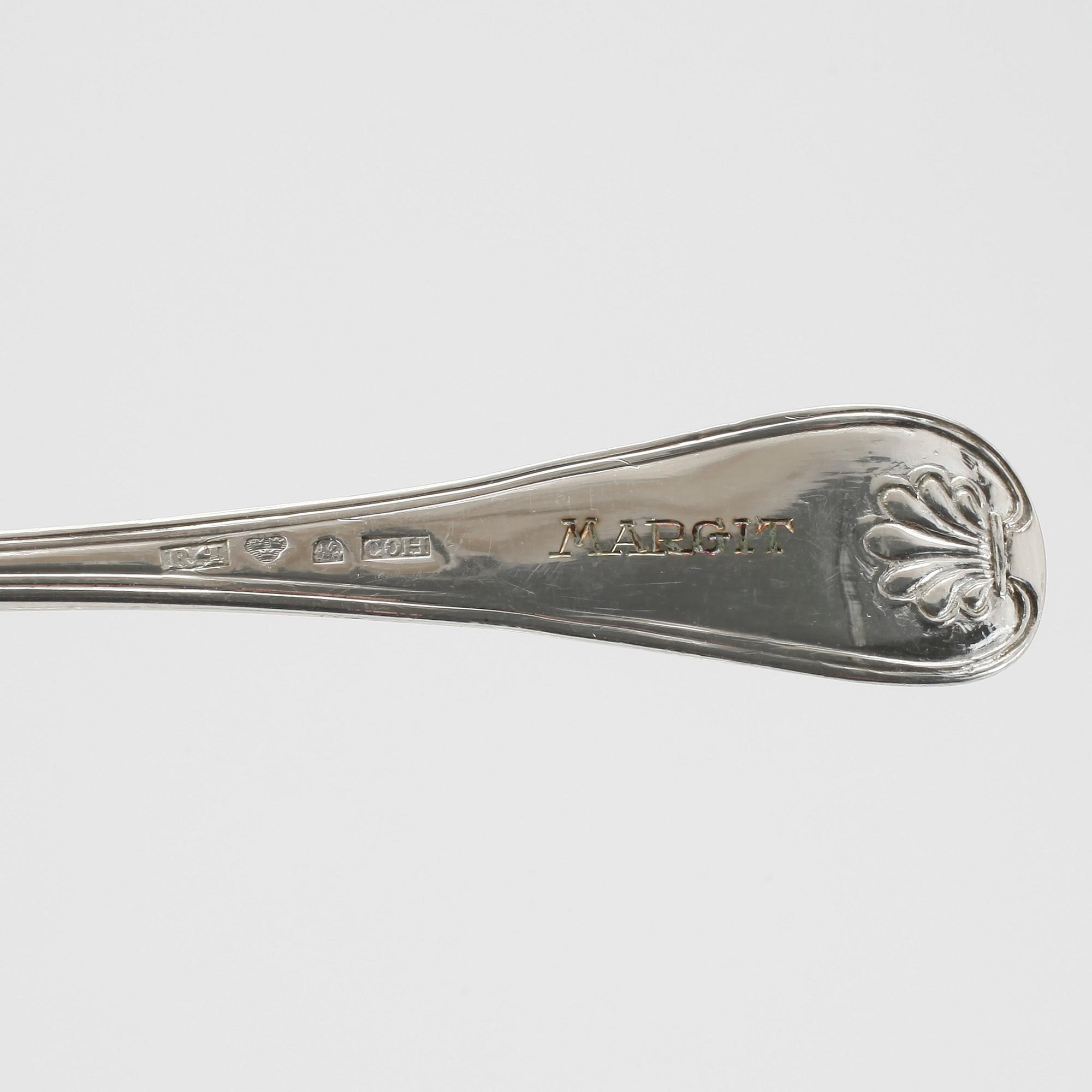 TESKEDAR, silver, 42 stycken, 589 gram. Bl a Theodor Jortz, 1825.