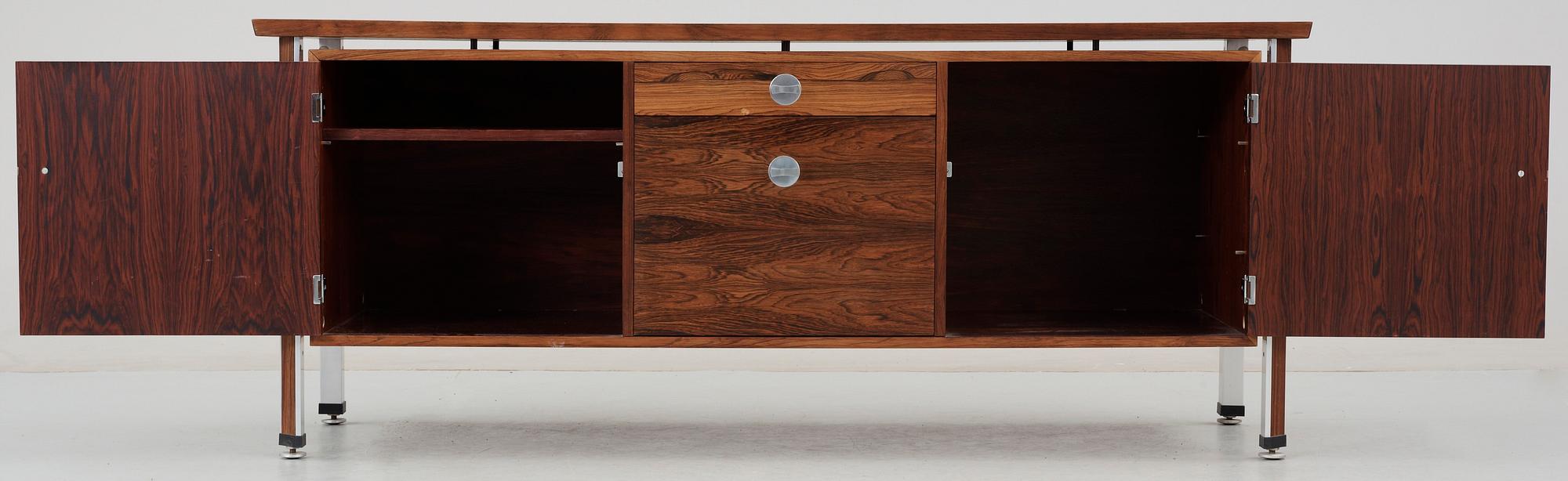 A Finn Juhl palisander sideboard, with aluminium details, CADO.