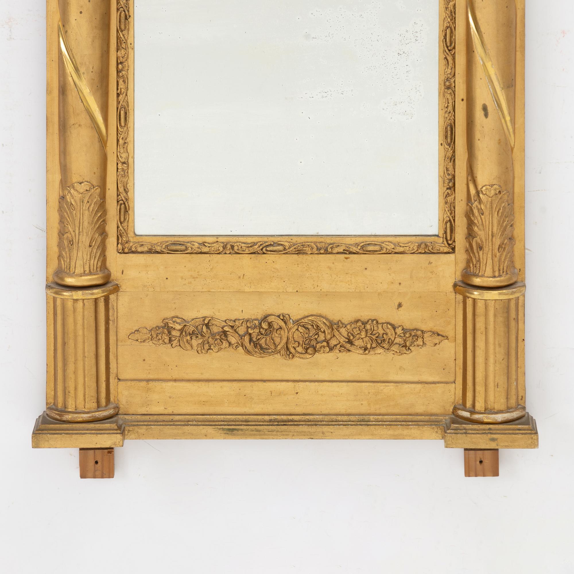 Spegel med konsolbord, senempire ca 1830-40-tal.