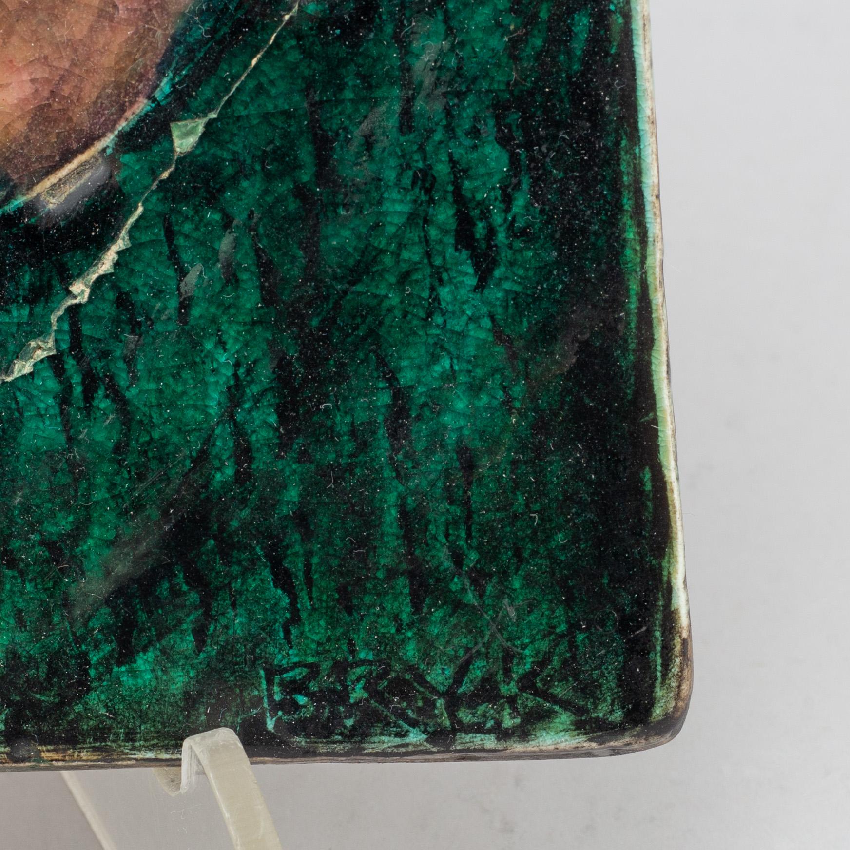 Rut Bryk, a stoneware wall plaque, signed Bryk.