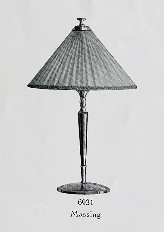 Harald Notini, bordslampa, modell "6931", Arvid Böhlmarks Lampfabrik, 1920-30-tal.