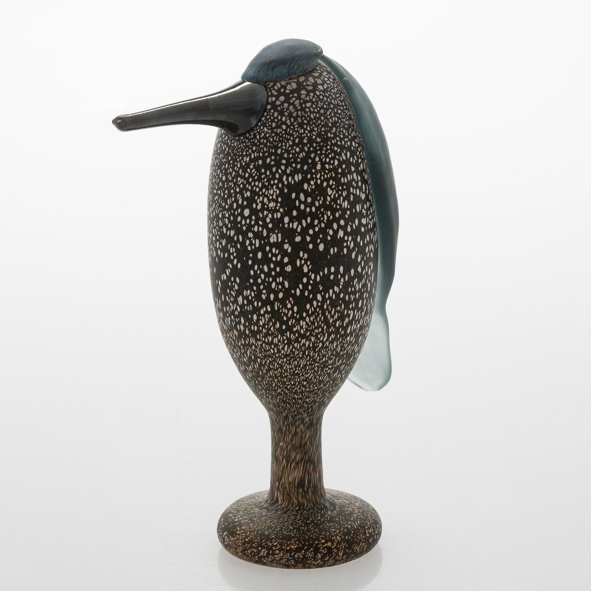 Oiva Toikka, a 'Heron' glass bird, signed O. Toikka Nuutajärvi.