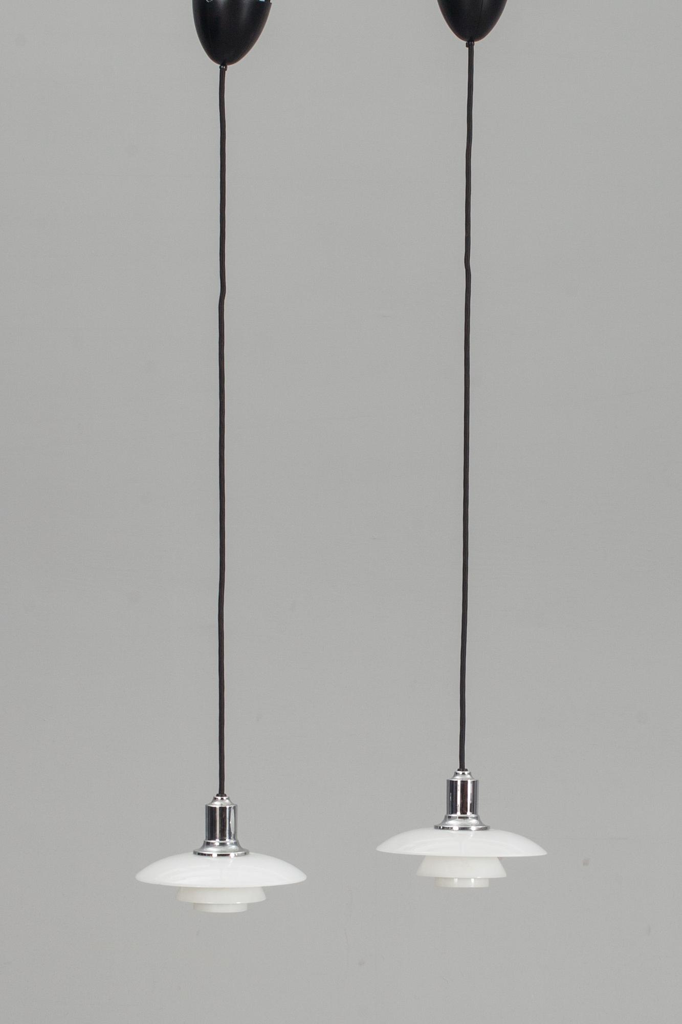 TAKLAMPOR, ett par, "PH 2/1", Poul Henningsen, Louis Poulsen. 1900-tal/2000-tal.