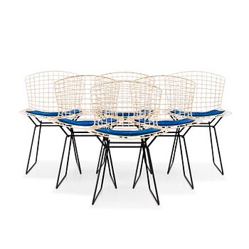 121. Harry Bertoia, a set of six white lacquered 'Side chairs', Knoll, 1950's-60's.