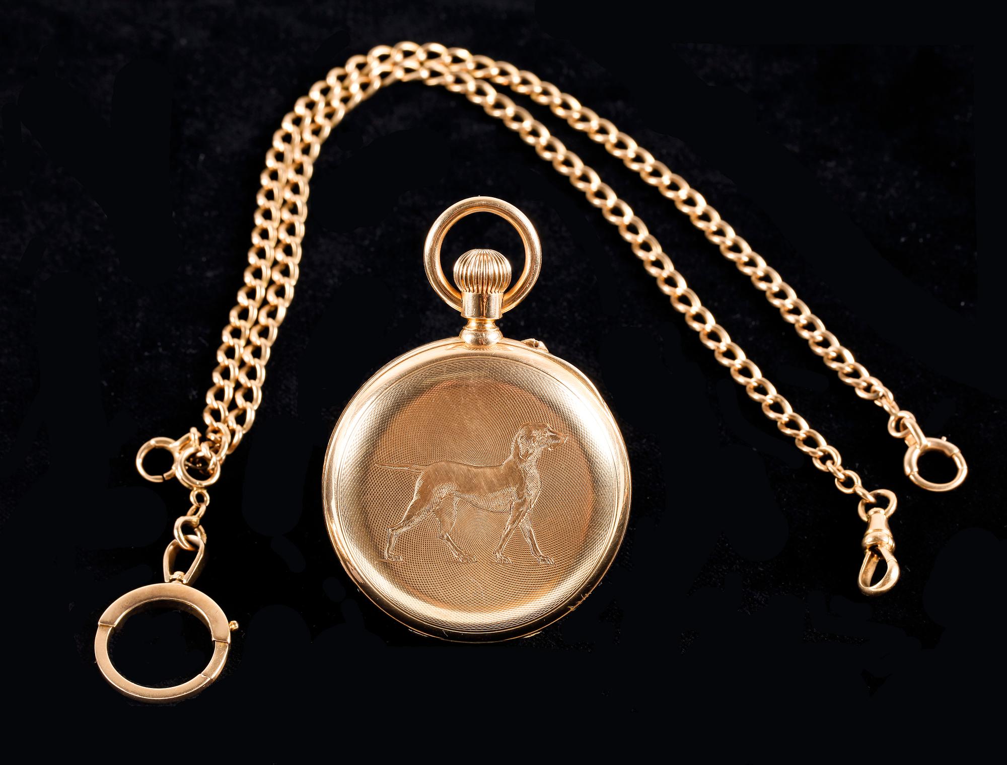 FICKUR, guld 18K, Avance Retard, 1900-talets början. Tot vikt 140 g.