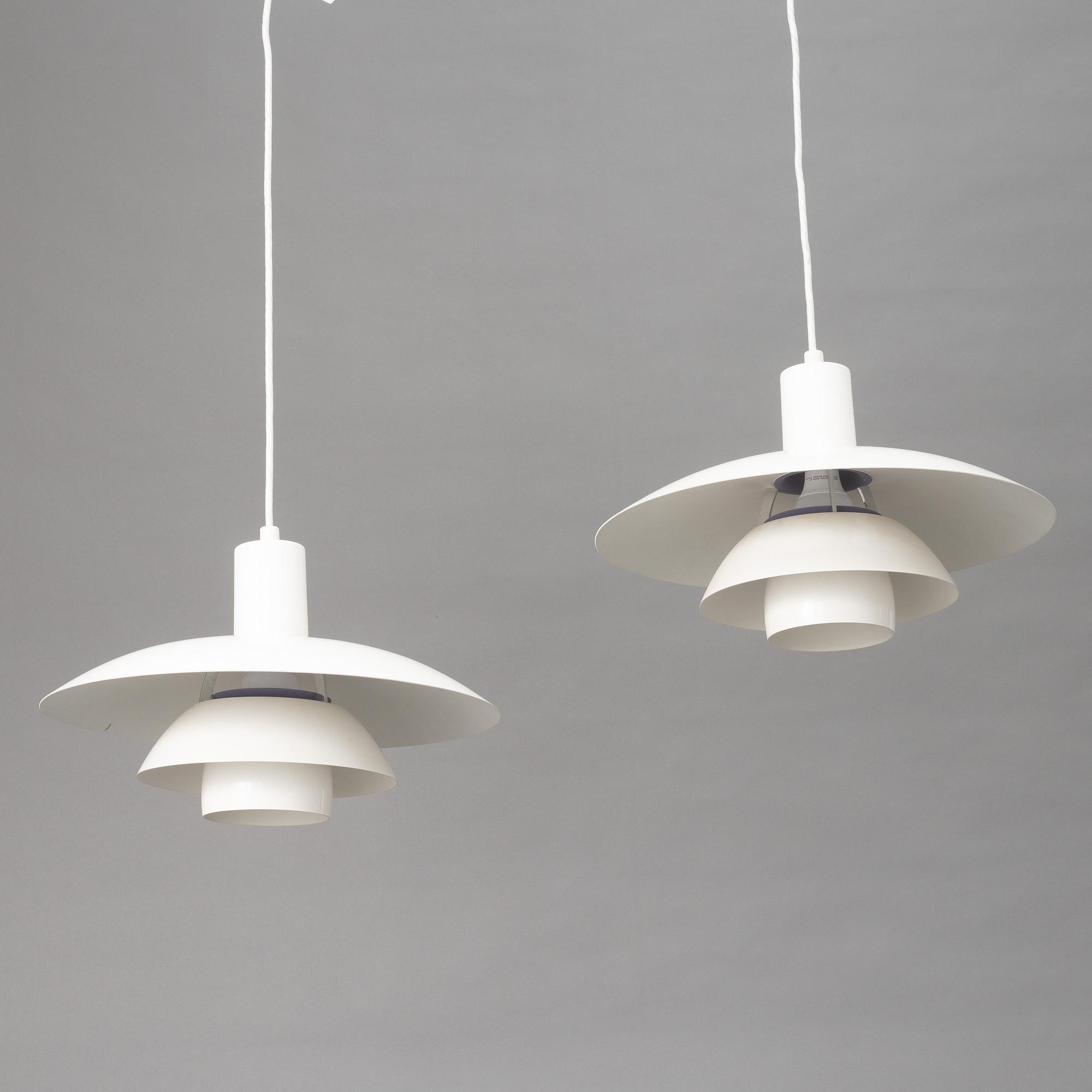 Poul Henningsen, a pair of "4/3" ceiling lamps, Louis Poulsen, Denmark.