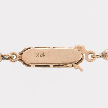 PÄRLCOLLIER odlade pärlor ca 2,5 - 5,5mm, lås i 18K guld.