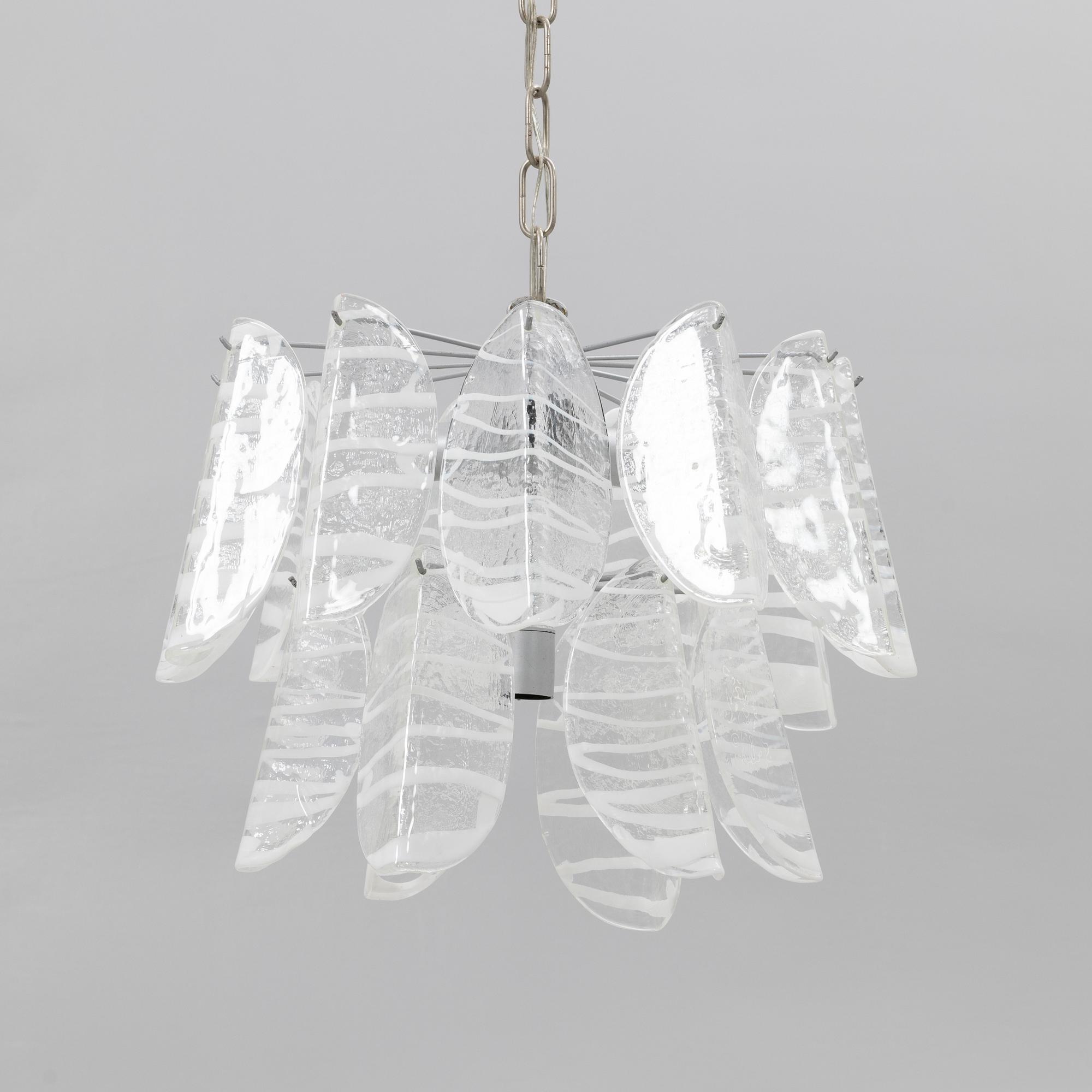 Ceiling lamp, Probably Mazzega, Murano, Italy, second half of the 20th century.