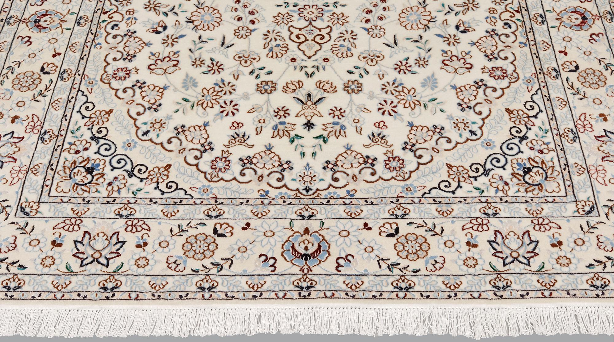 A part silk, Nain carpet, so called 9 LAA, ca 243 x 168 cm.