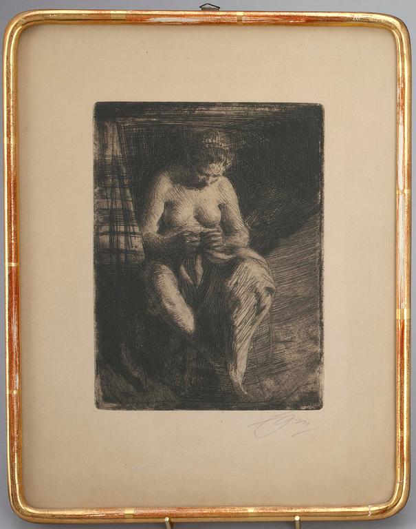 ANDERS ZORN, etsning, signerad.