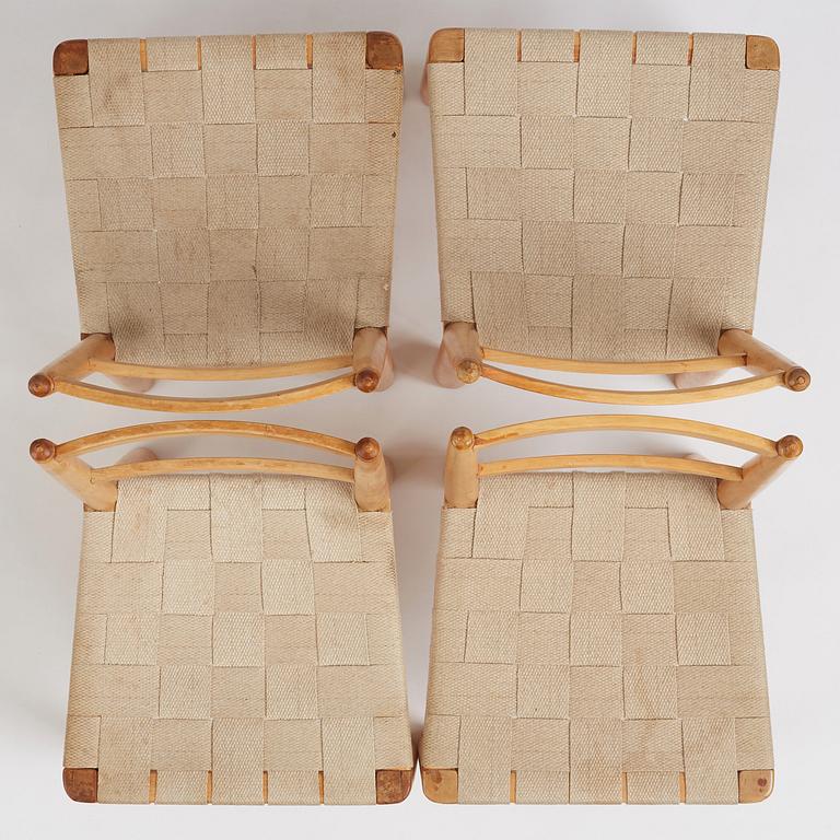 Gunnar Asplund, a set of four chairs for the Stockholm City Library, Nordiska Kompaniet ca 1928.