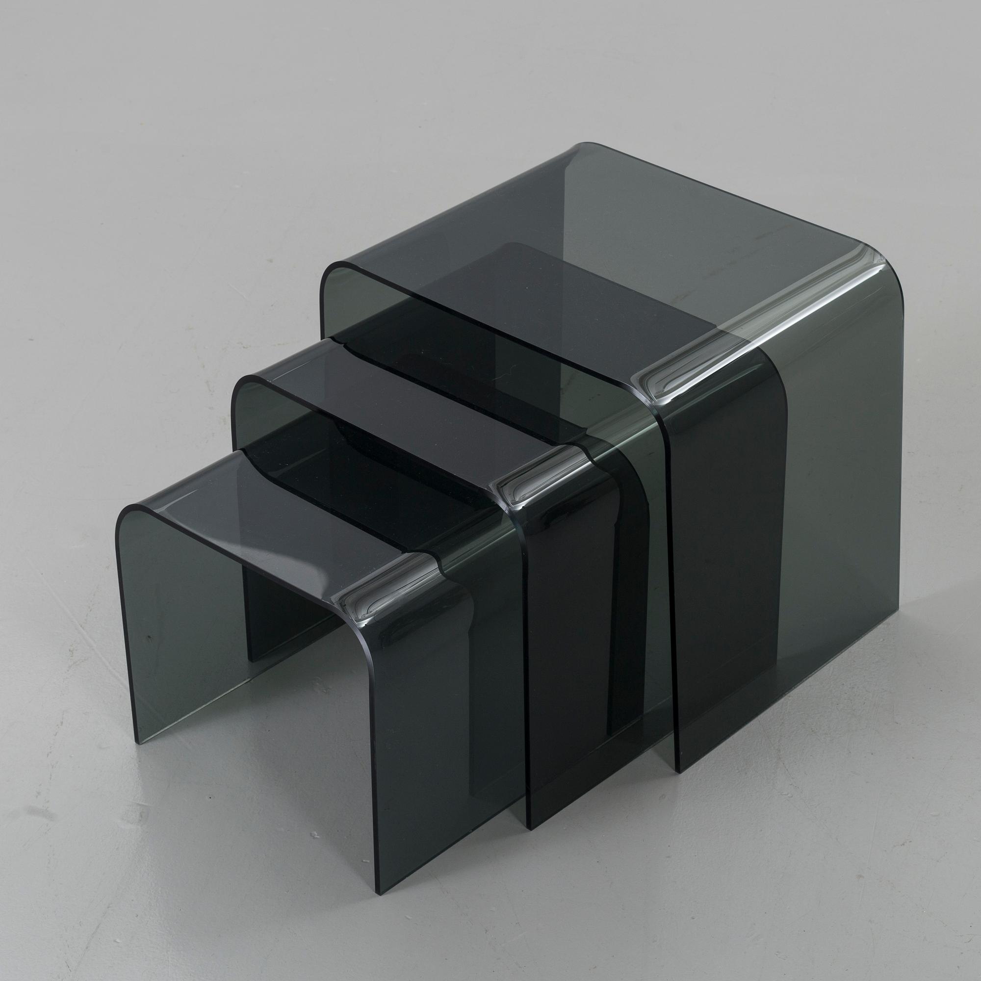 SATSBORD 3 dlr 1900-talets slut plexiglas.