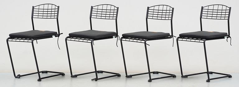 STOLAR / TRÄDGÅRDSSTOLAR, 4 st, "Hightech", Nisse Strinning, Grythyttan, 2000-tal. Formgivna 1984.