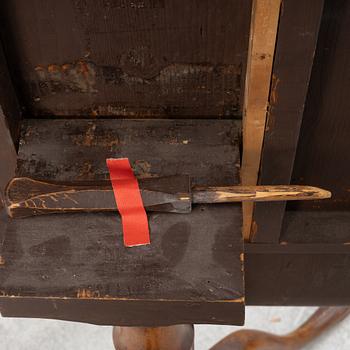 Fällbord, alrotsfanér, omkring år 1800.