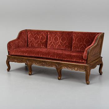 A Swedish Rococo sofa, second half of the 18th century.