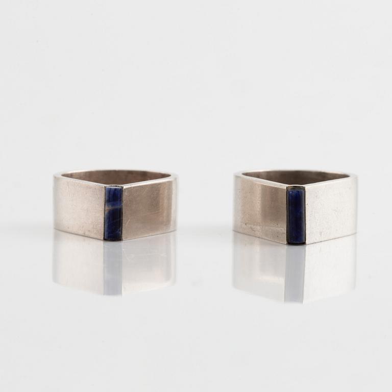 Uwe Moltke, två ringar silver, Danmark, troligen 1970-tal.