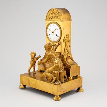 An Empire mantel clock by P H Beurling, master in Stockholm 1783.