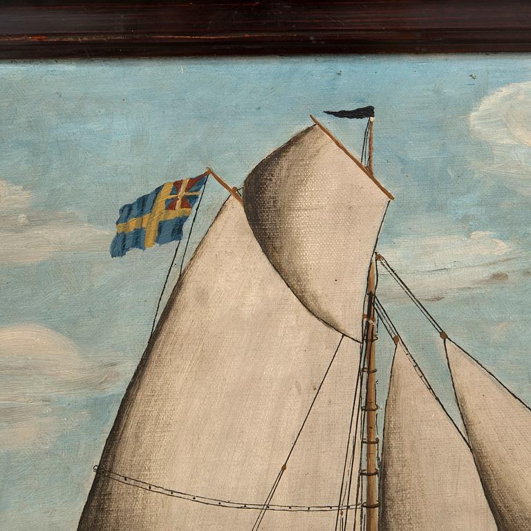 Unknown artist 20th century, "The ship Belöningen, Brantevik".