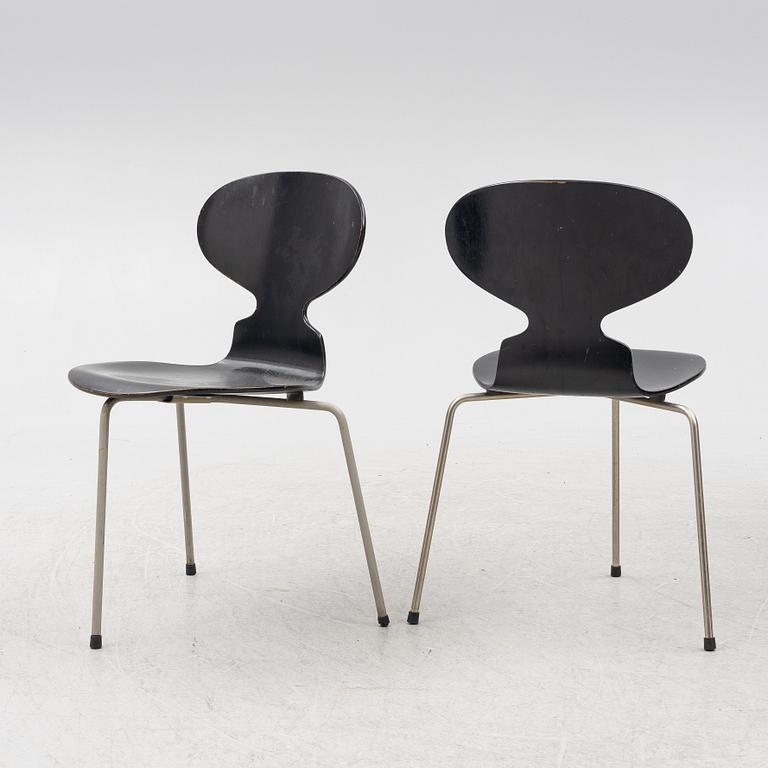 Arne Jacobsen, chairs, 4 pcs, "Ant", Fritz Hansen, Denmark, second half of the 20th century.