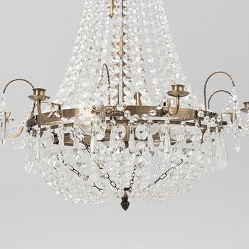 A Gustavian style chandelier, late 20th century.