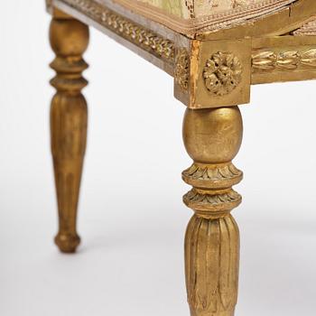 A pair of late Gustavian open armchairs attributed to E. Ståhl (master in Stockholm 1794-1820).