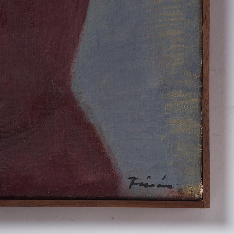 Vera Frisén, oil on relined canvas, signed.