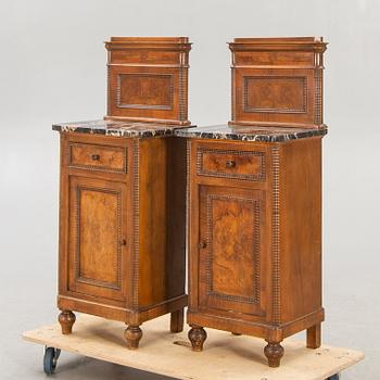 Bedside table / cupboard, a pair, first half of the 20th century.
