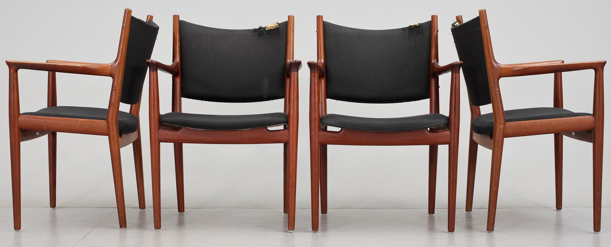 KARMSTOLAR, 4 st, Hans Wegner "JH-713", Johannes Hansen Möbelsnedkeri, Danmark, 1900-talets andra hälft.