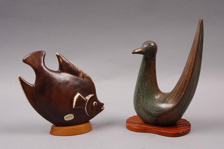 FIGURINER, 2 st, stengods, Gunnar Nylund, Rörstrand.