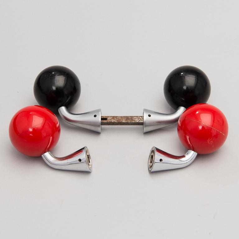 Two sets of door knobs for Primo Oy, Finland 1960s/1970s.