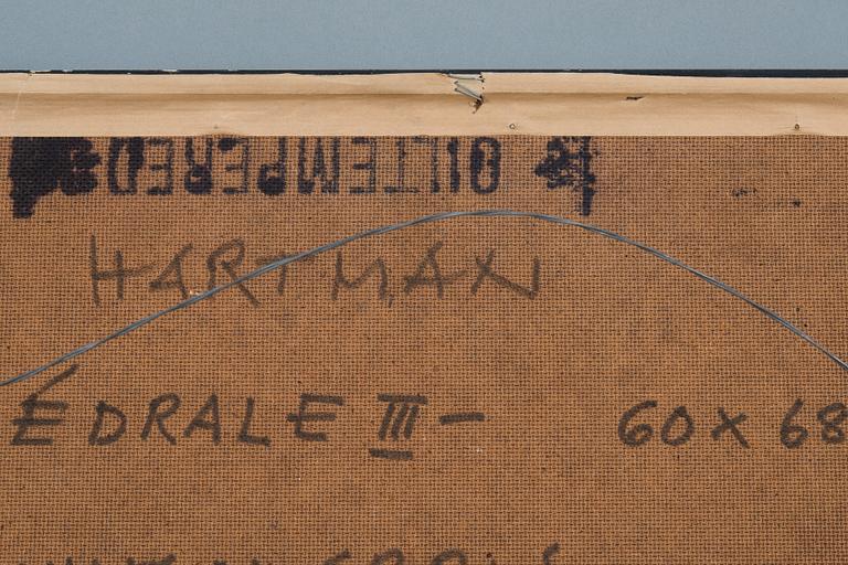 MAUNO HARTMAN, graverad skiva, a tergo signerad och daterad 1985.